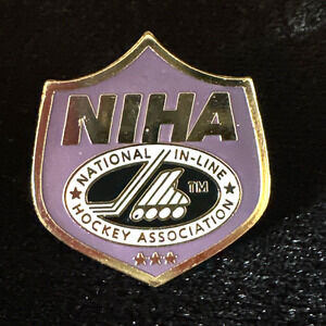 NIHA Pin National In Line Hockey Association Lapel Hat Pinback Enamel Gold VTG